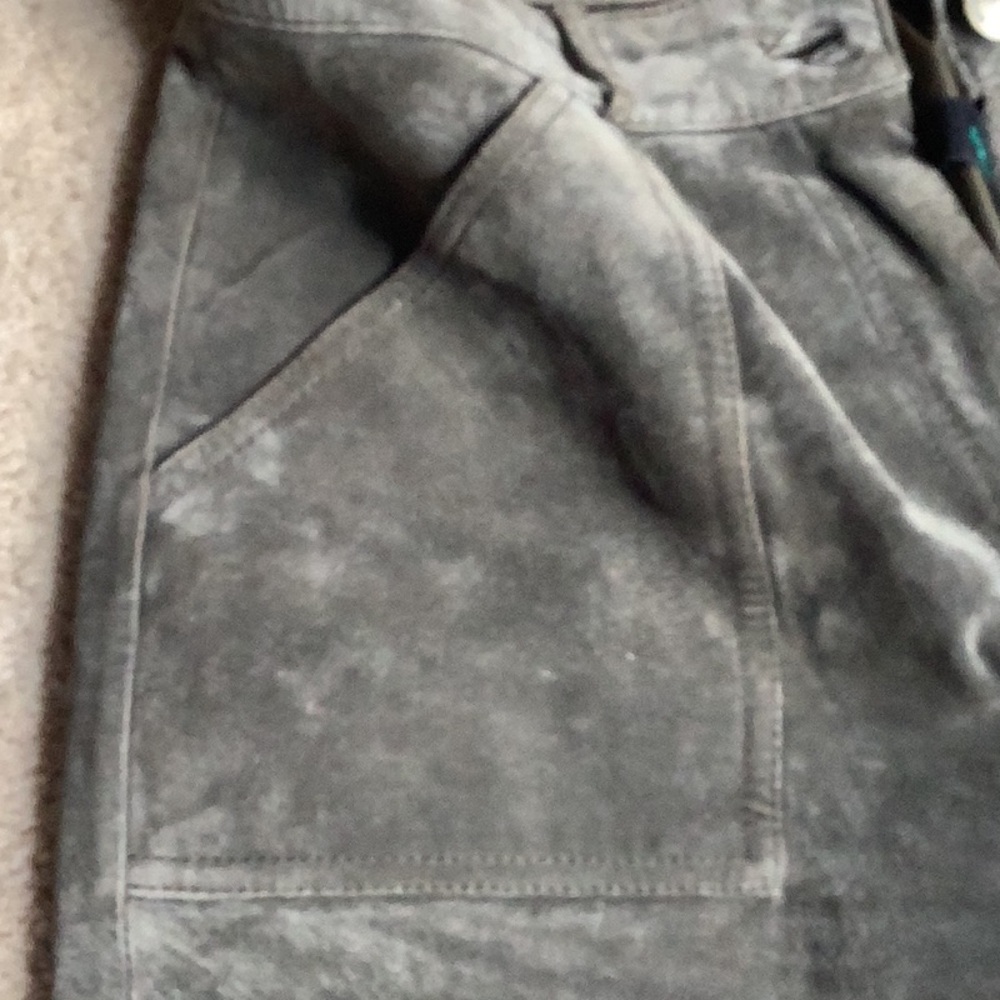 Suede olive green Sienastudio cargo pants.  Sz 6 - Picture 5 of 14